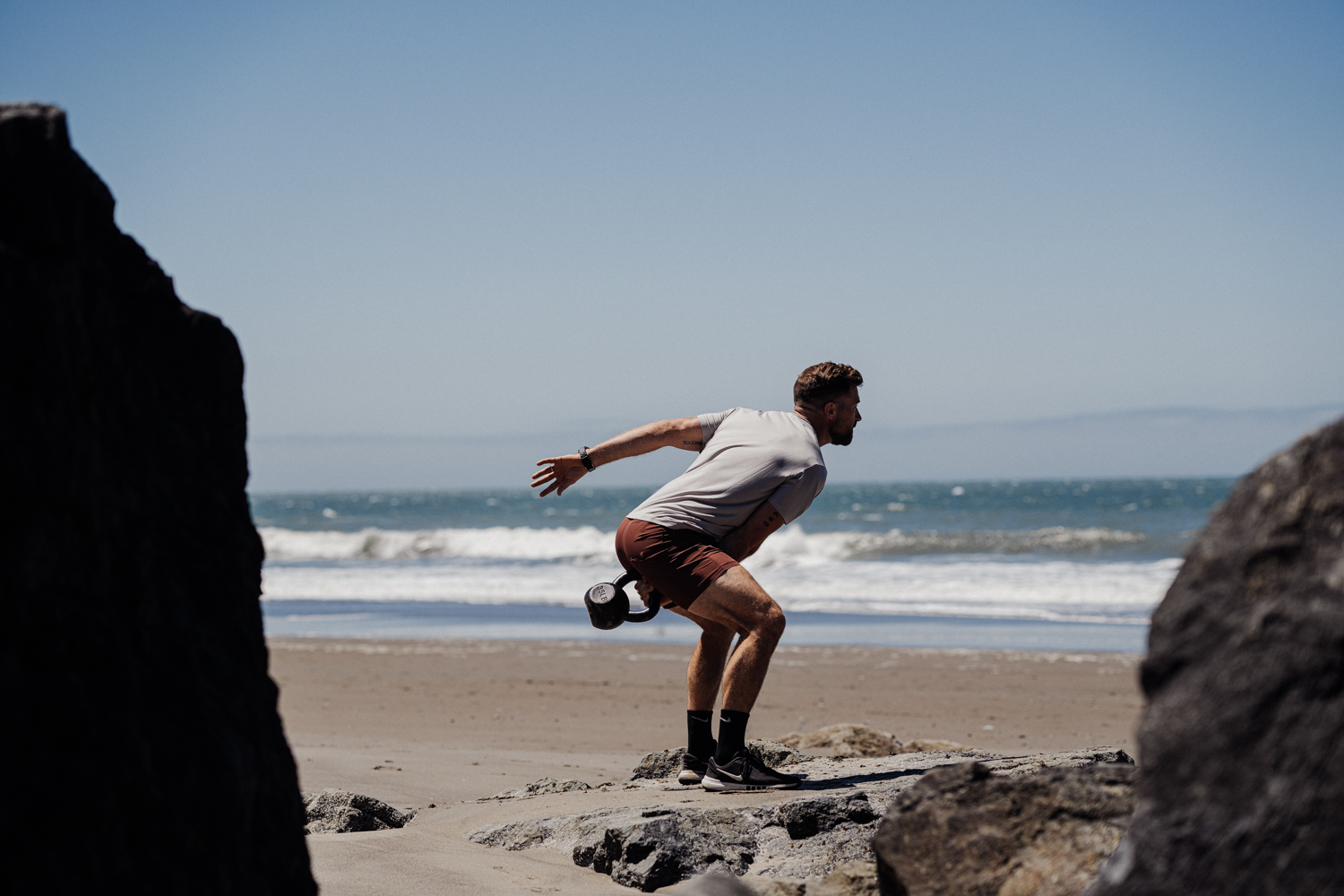 Rich training on beach rocks