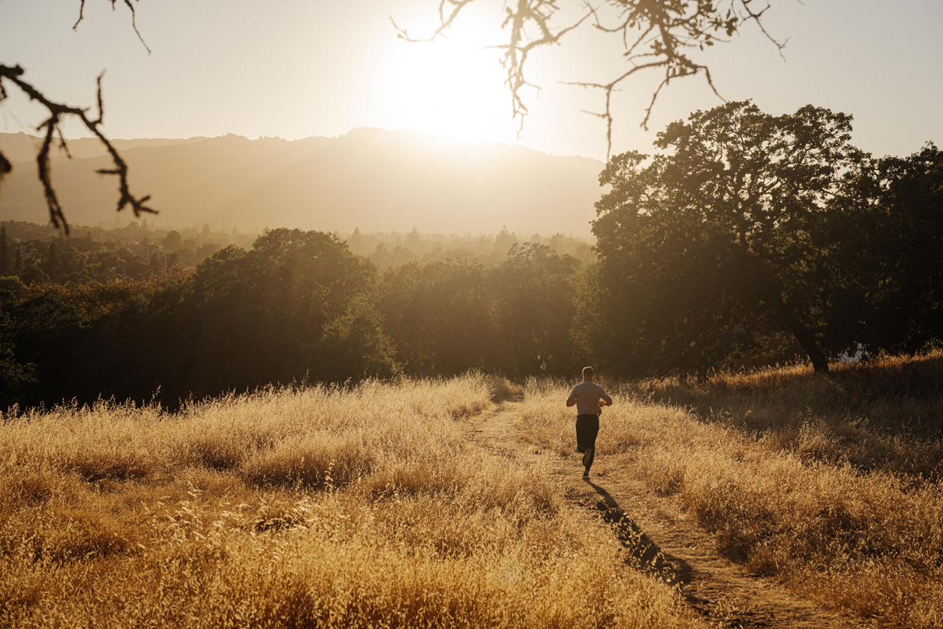 Rich Manaro running at golden hour